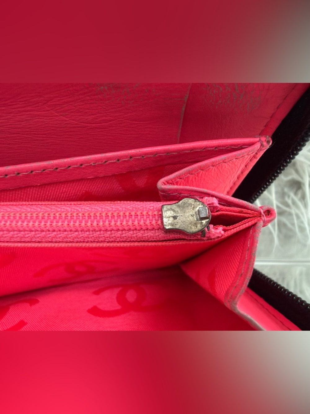 CHANEL Cambon Ligne Quilted Zip Around Travel Organizer Black/Pink Authentic - Picture 15 of 16